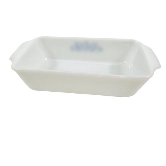 Fire King Anchor Hocking Blue Cornflower White Milk 1.5 QT Casserole Baking Dish - Picture 5 of 16